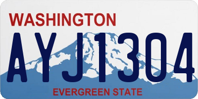 WA license plate AYJ1304