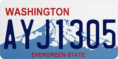 WA license plate AYJ1305