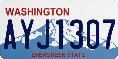 WA license plate AYJ1307