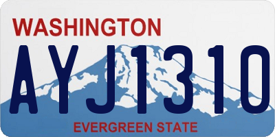 WA license plate AYJ1310