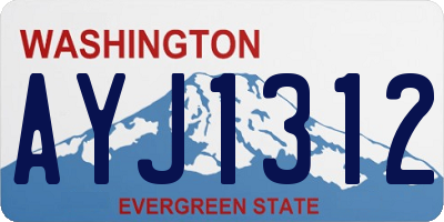 WA license plate AYJ1312