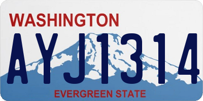 WA license plate AYJ1314