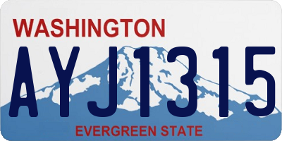 WA license plate AYJ1315