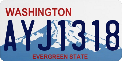 WA license plate AYJ1318