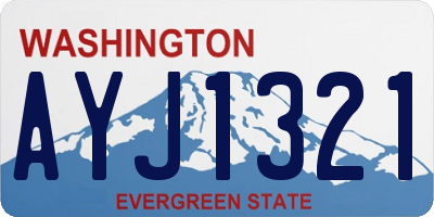 WA license plate AYJ1321