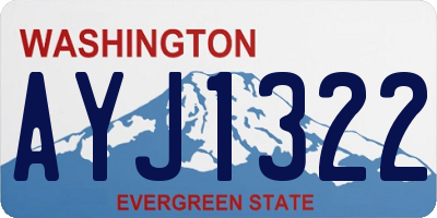 WA license plate AYJ1322