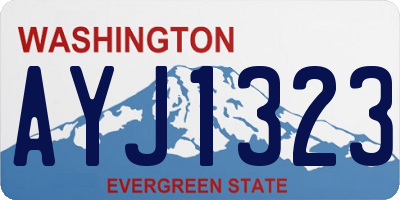 WA license plate AYJ1323