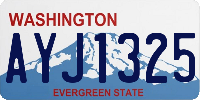 WA license plate AYJ1325