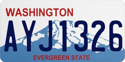 WA license plate AYJ1326