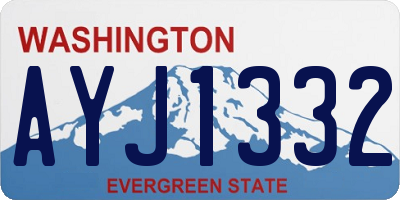 WA license plate AYJ1332