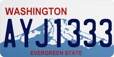 WA license plate AYJ1333
