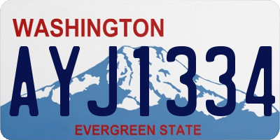 WA license plate AYJ1334