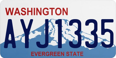 WA license plate AYJ1335