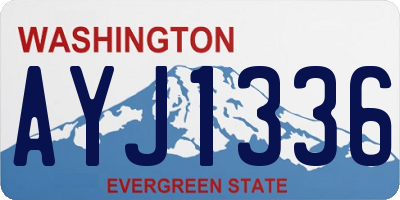 WA license plate AYJ1336