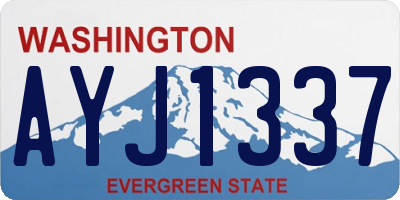 WA license plate AYJ1337