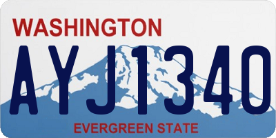 WA license plate AYJ1340