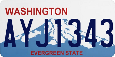 WA license plate AYJ1343