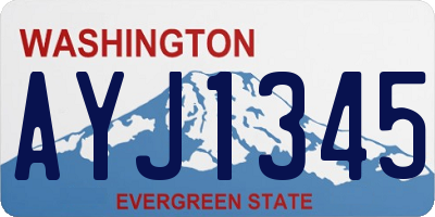WA license plate AYJ1345