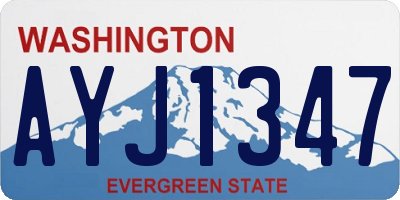 WA license plate AYJ1347
