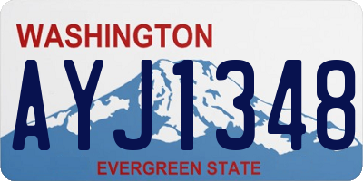 WA license plate AYJ1348