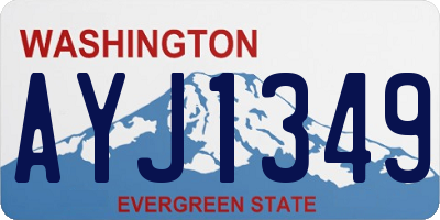 WA license plate AYJ1349
