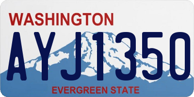 WA license plate AYJ1350