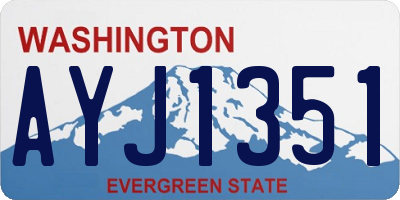 WA license plate AYJ1351