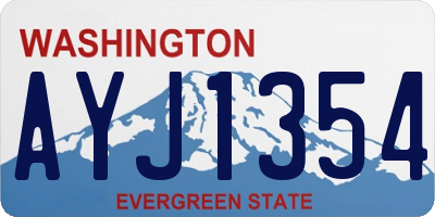 WA license plate AYJ1354