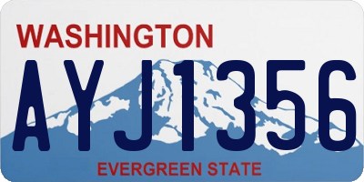 WA license plate AYJ1356