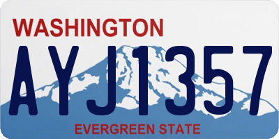 WA license plate AYJ1357