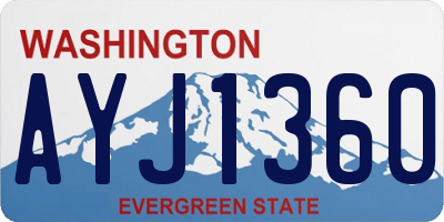 WA license plate AYJ1360