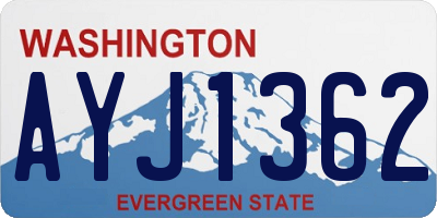 WA license plate AYJ1362