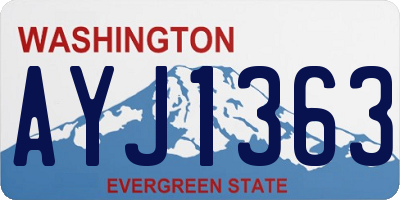 WA license plate AYJ1363