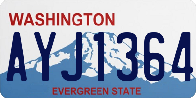 WA license plate AYJ1364
