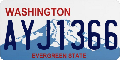 WA license plate AYJ1366