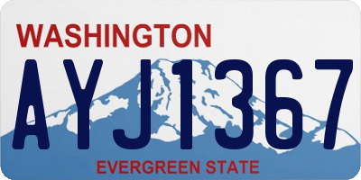 WA license plate AYJ1367