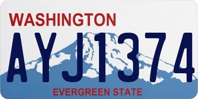 WA license plate AYJ1374