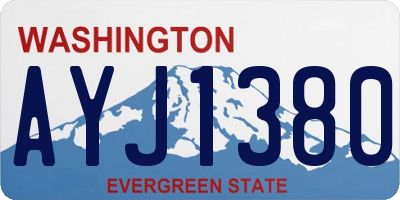 WA license plate AYJ1380