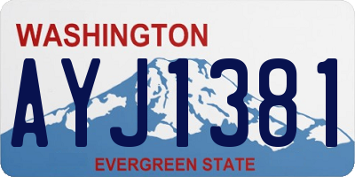 WA license plate AYJ1381