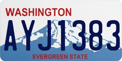 WA license plate AYJ1383