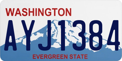 WA license plate AYJ1384