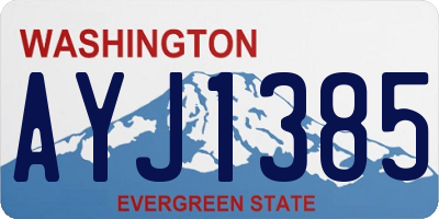 WA license plate AYJ1385