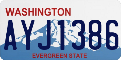 WA license plate AYJ1386