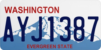 WA license plate AYJ1387