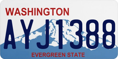 WA license plate AYJ1388