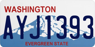 WA license plate AYJ1393