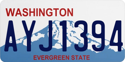 WA license plate AYJ1394