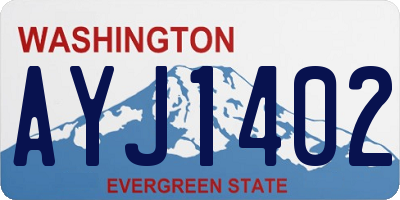 WA license plate AYJ1402