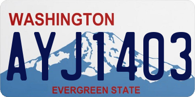 WA license plate AYJ1403