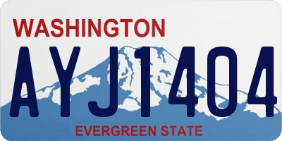 WA license plate AYJ1404